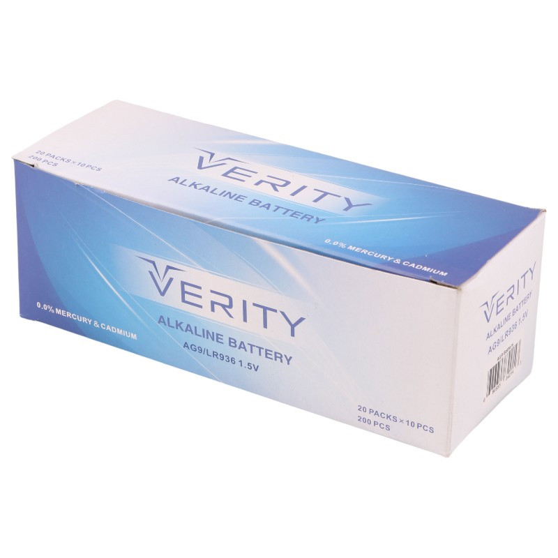 باتری سکه ای Verity Alkaline AG9 بسته 10 عددی