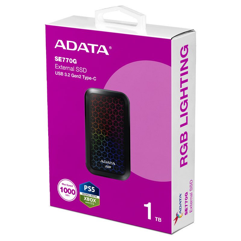 حافظه اکسترنال SSD ای دیتا Adata SE770G RGB 1TB