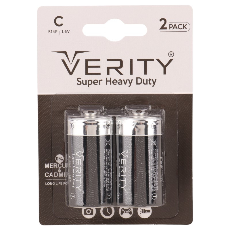 باتری دوتایی متوسط Verity Super Heavy Duty R14P 1.5V C