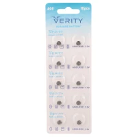باتری سکه ای Verity Alkaline AG0&nbsp;بسته 10 عددی