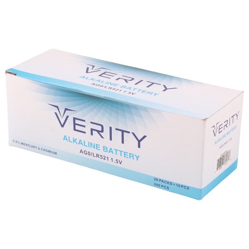 باتری سکه ای Verity Alkaline AG0&nbsp;بسته 10 عددی