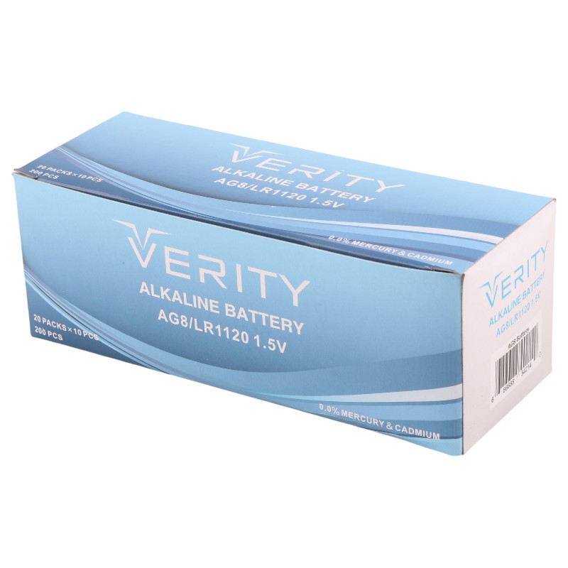 باتری سکه ای Verity Alkaline AG8 بسته 10 عددی