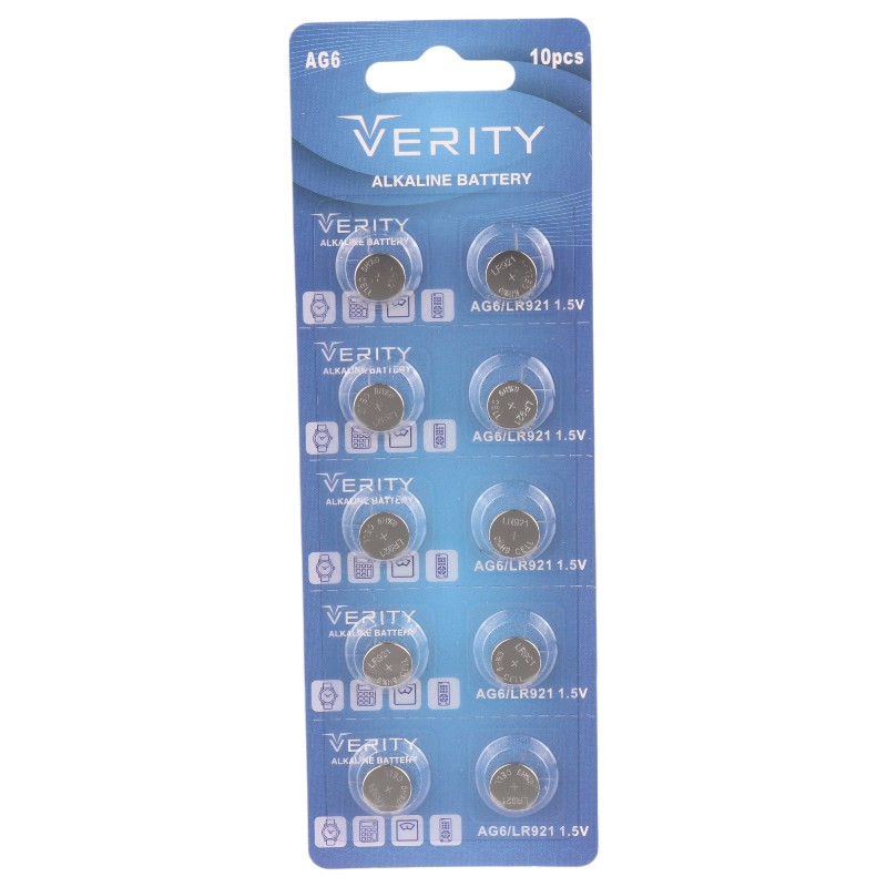 باتری سکه ای Verity Alkaline AG6 بسته 10 عددی