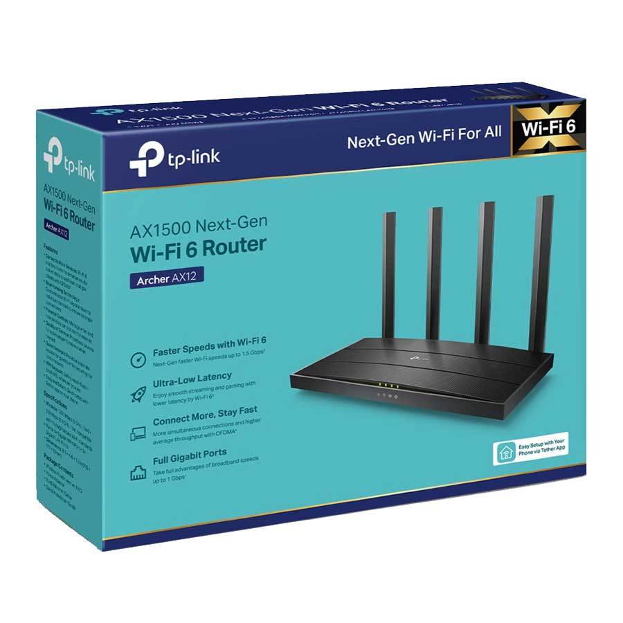 روتر 4 آنتن TP-Link AX1500 Archer AX12 300Mbps