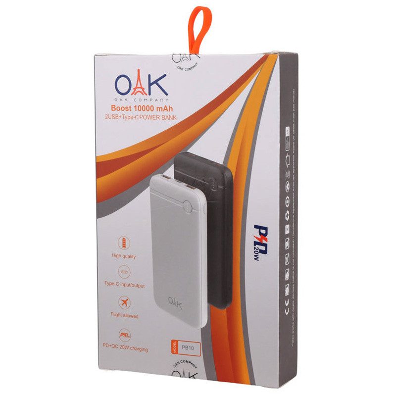 پاور بانک فست شارژ 10000 اوک OAK PB10 QC3.0 PD 20W