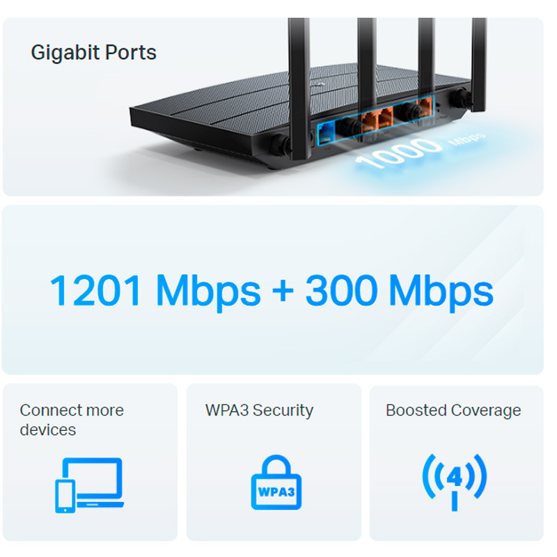 روتر 4 آنتن TP-Link AX1500 Archer AX12 300Mbps