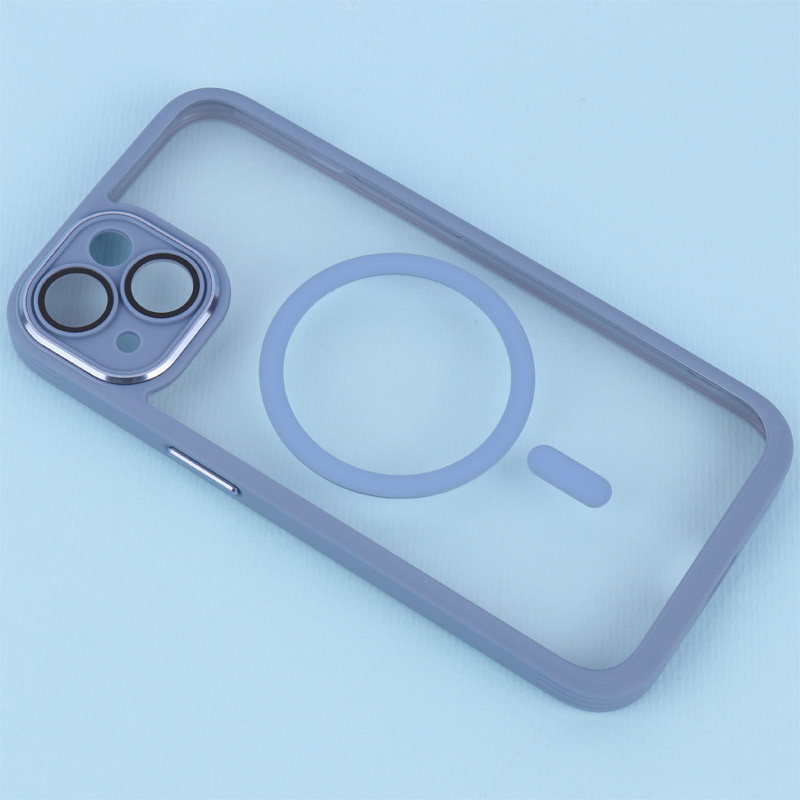 قاب PC شفاف متال ایرون دور رنگی مگ سیف محافظ لنزدار iPhone 13