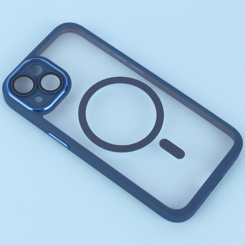قاب PC شفاف متال ایرون دور رنگی مگ سیف محافظ لنزدار iPhone 13
