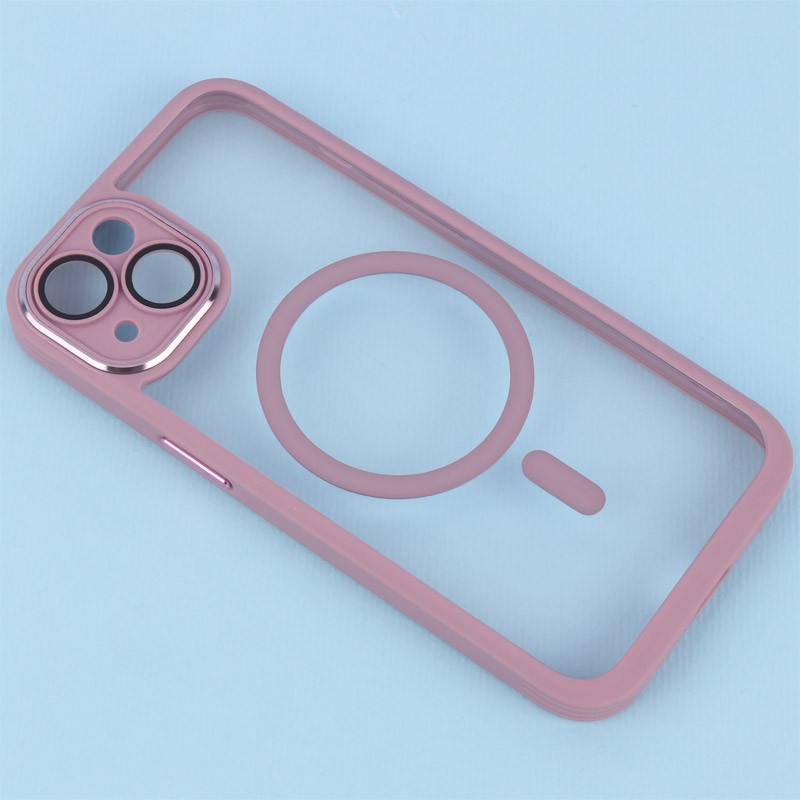 قاب PC شفاف متال ایرون دور رنگی مگ سیف محافظ لنزدار iPhone 13