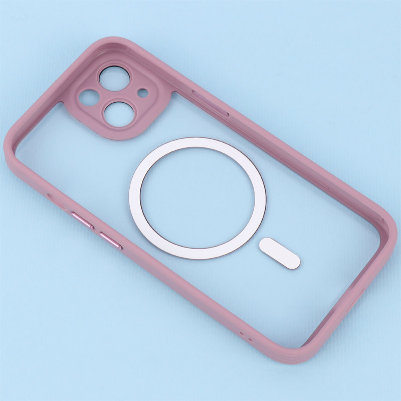 قاب PC شفاف متال ایرون دور رنگی مگ سیف محافظ لنزدار iPhone 13
