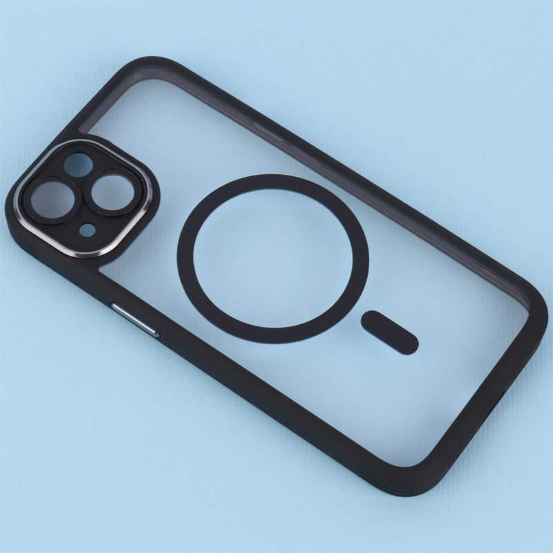 قاب PC شفاف متال ایرون دور رنگی مگ سیف محافظ لنزدار iPhone 13