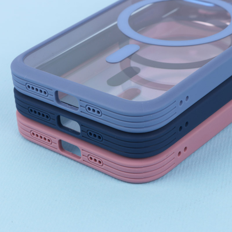 قاب PC شفاف متال ایرون دور رنگی مگ سیف محافظ لنزدار iPhone 13
