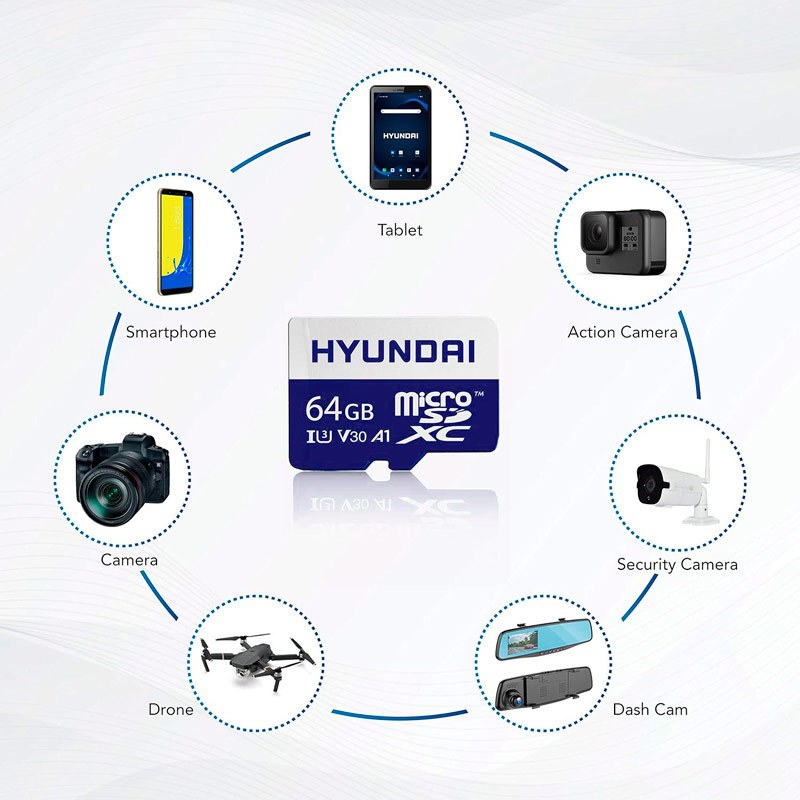 رم میکرو 64 گیگ هیوندای Hyundai A1 V30 U3 C10 100MB/s