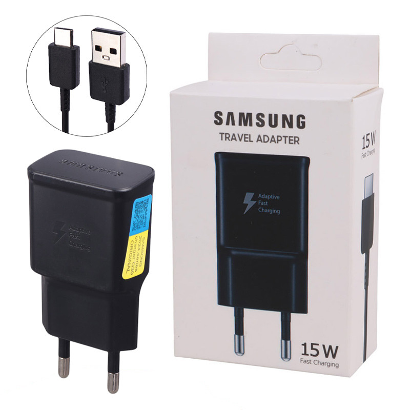 شارژر دیواری فست شارژ Samsung EP-TA200 2A 15W + کابل تایپ سی