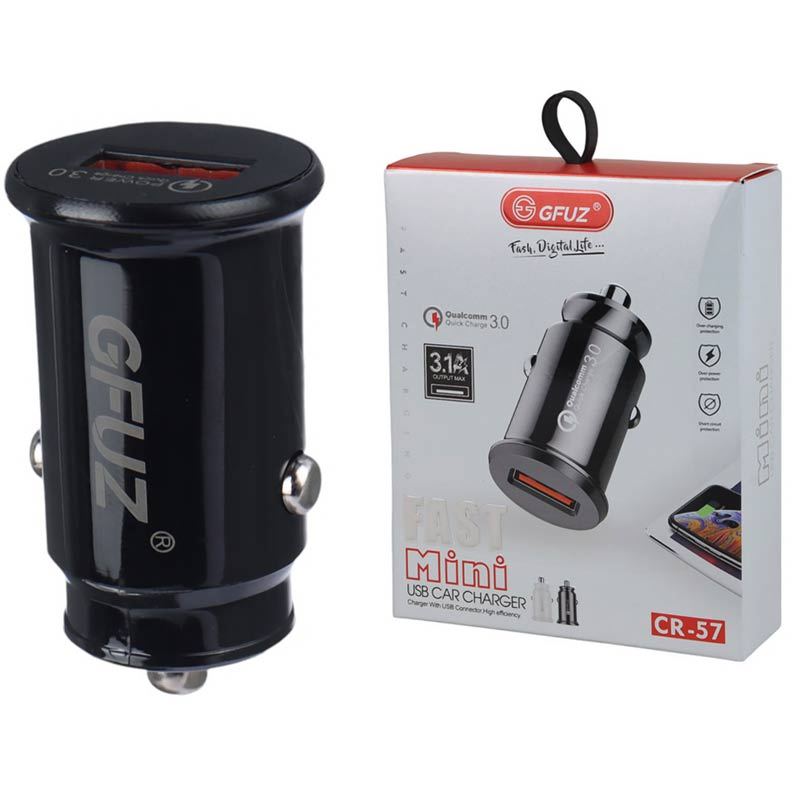 شارژر فندکی فست شارژ Gfuz CR-57 3A QC3.0 PD 21.5W