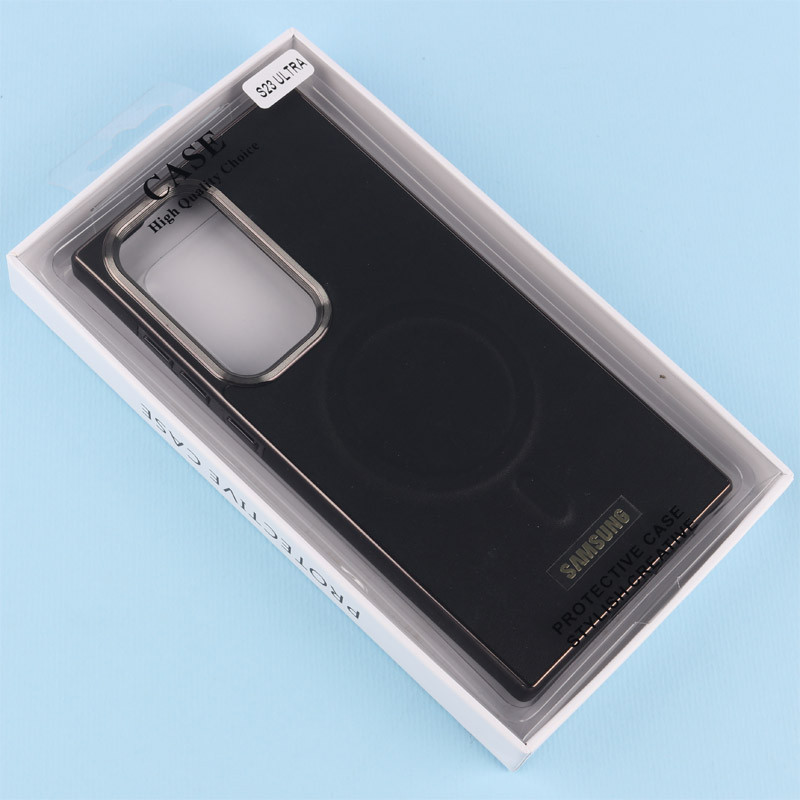 قاب چرمی مگ سیف سامسونگ Galaxy S23 Ultra دور لنز براق