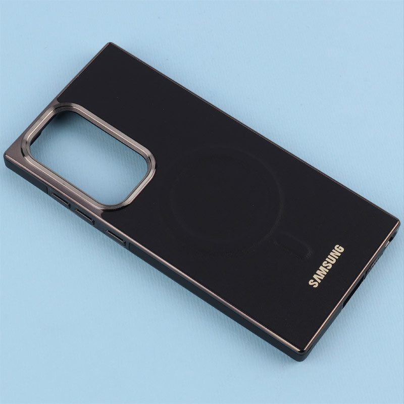 قاب چرمی مگ سیف سامسونگ Galaxy S23 Ultra دور لنز براق