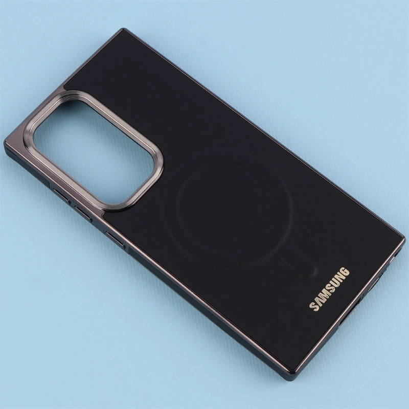قاب چرمی مگ سیف سامسونگ Galaxy S24 Ultra دور لنز براق
