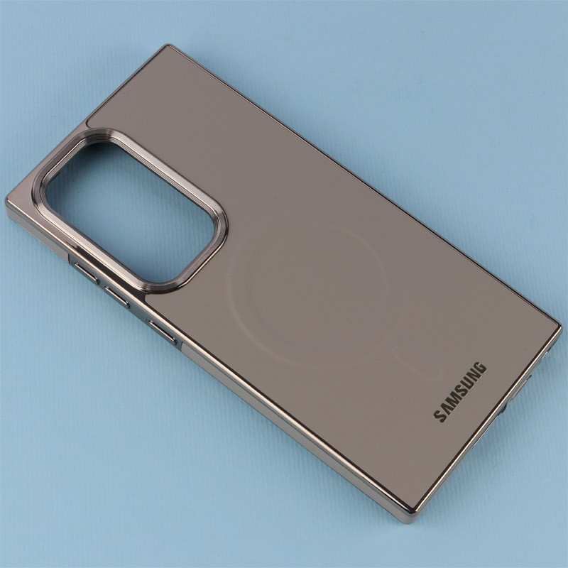 قاب چرمی مگ سیف سامسونگ Galaxy S24 Ultra دور لنز براق