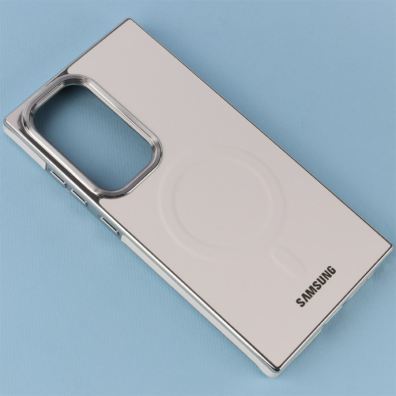 قاب چرمی مگ سیف سامسونگ Galaxy S24 Ultra دور لنز براق