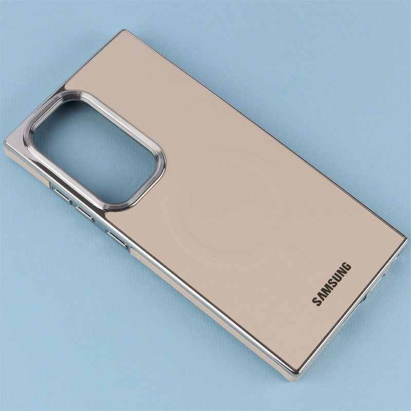 قاب چرمی مگ سیف سامسونگ Galaxy S24 Ultra دور لنز براق