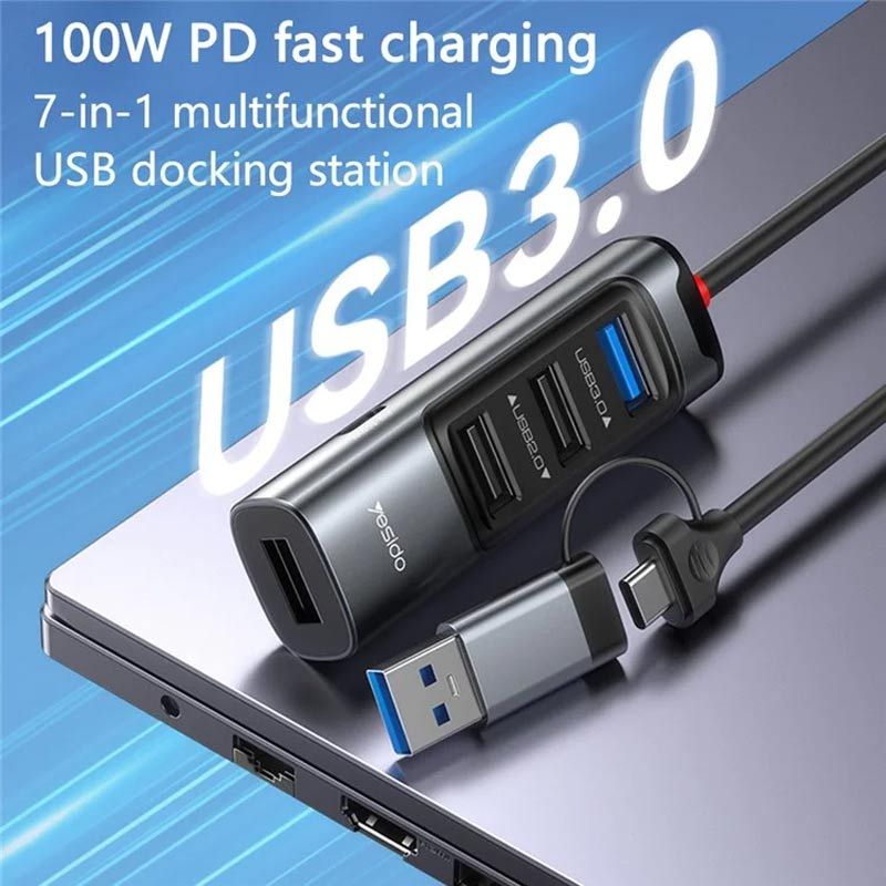 هاب 5 پورت Type-C /USB یسیدو HB20