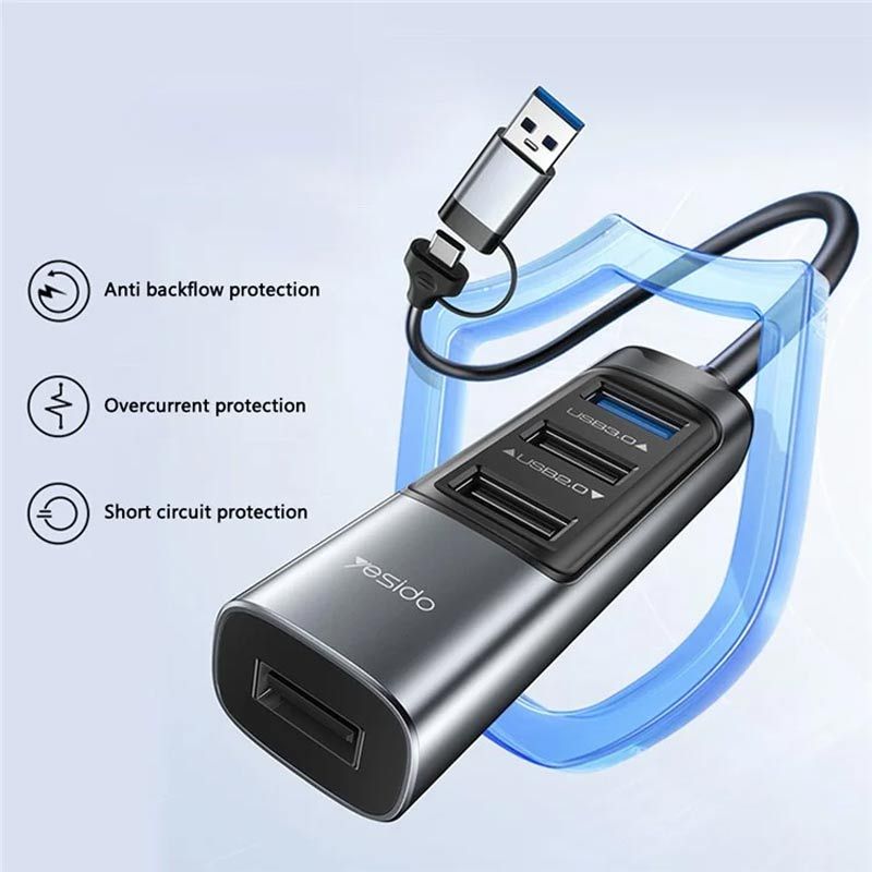 هاب 5 پورت Type-C /USB یسیدو HB20