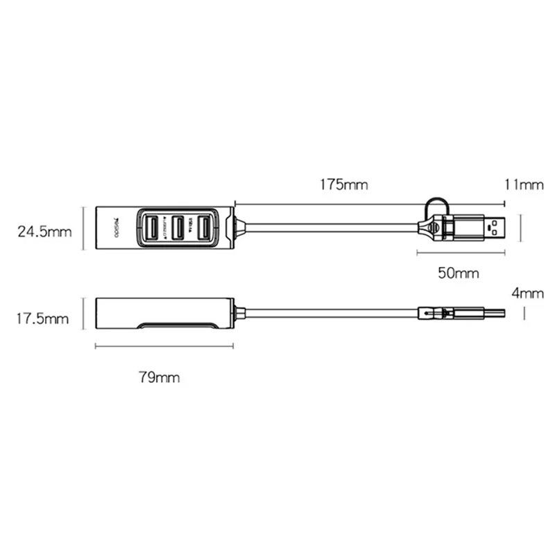 هاب 5 پورت Type-C /USB یسیدو HB20