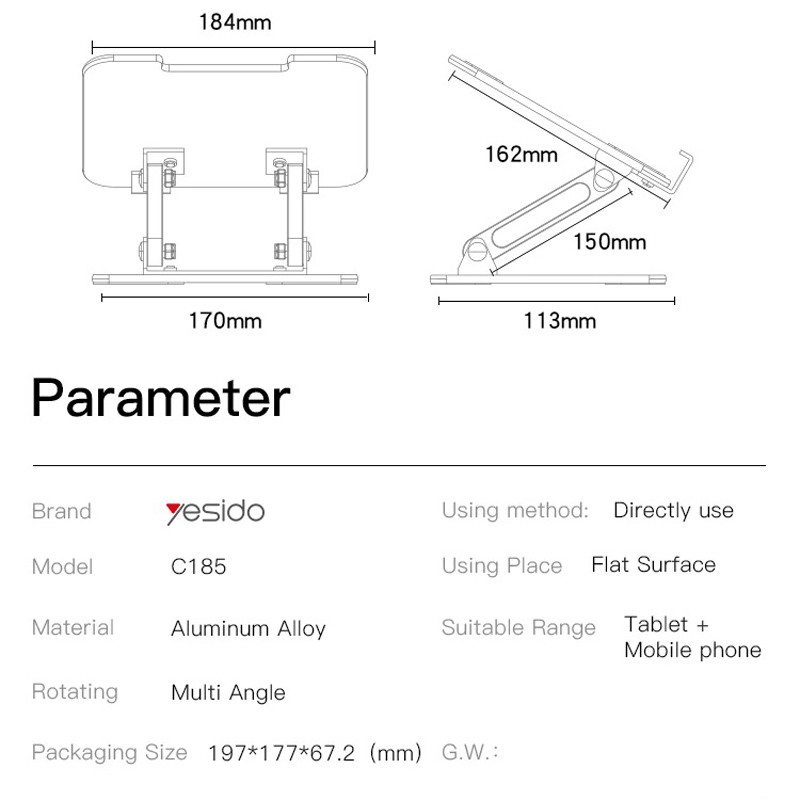 استند موبایل و تبلت Yesido C185