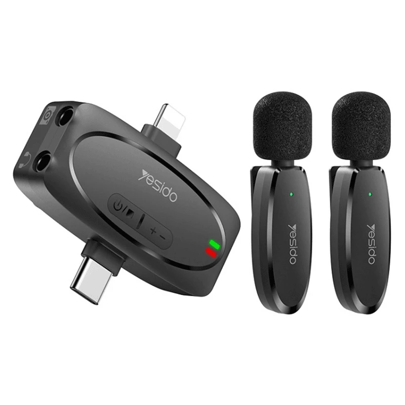 میکروفون یقه ای بی سیم Yesido KR15 Type-C / Lightning