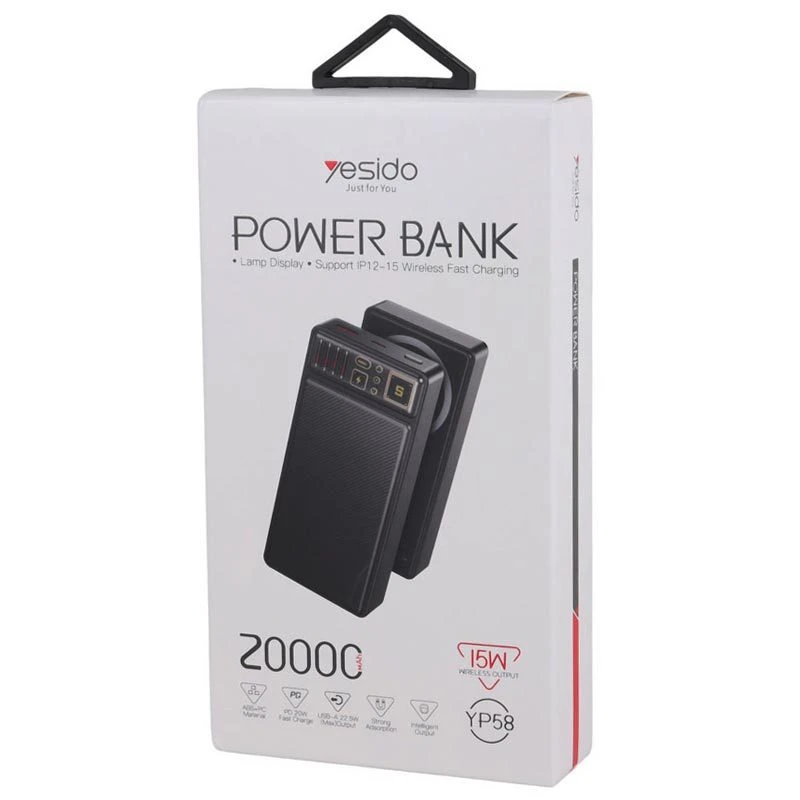 پاور بانک بی سیم فست شارژ یسیدو YP58 PD 22.5W ظرفیت 20000 میلی آمپر ساعت