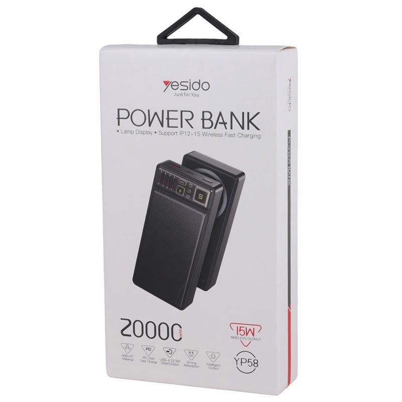 پاور بانک بی سیم فست شارژ یسیدو YP58 PD 22.5W ظرفیت 20000 میلی آمپر ساعت