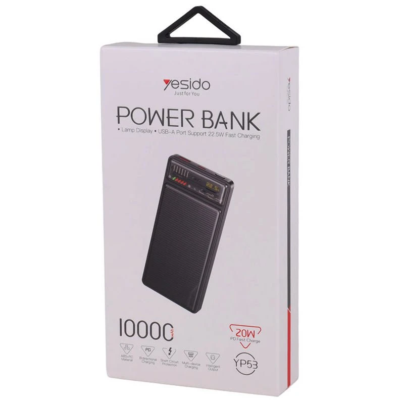 پاور بانک فست شارژ یسیدو YP53 PD 22.5W ظرفیت 10000 میلی آمپر ساعت