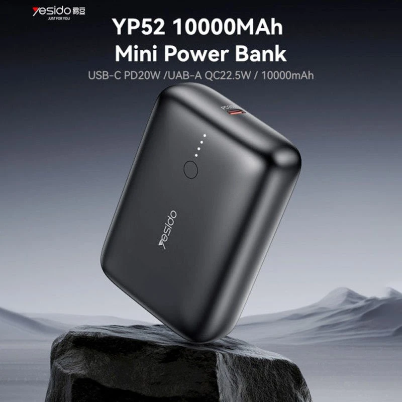 پاور بانک فست شارژ یسیدو Super Mini YP52 QC3.0 PD 22.5W ظرفیت 10000 میلی آمپر ساعت