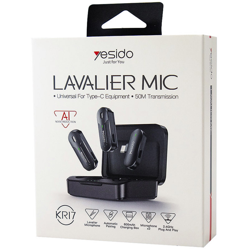 میکروفون یقه ای بی سیم Yesido KR17 Type-C