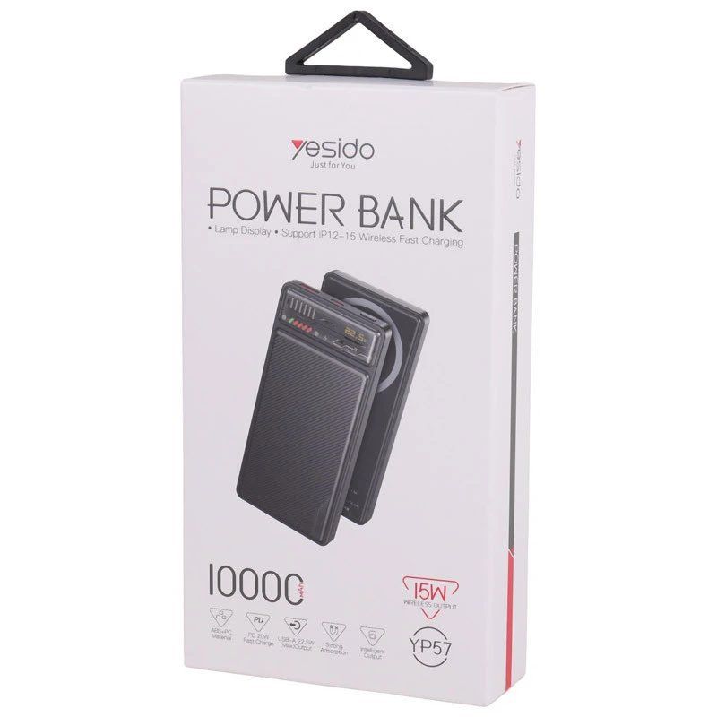 پاور بانک بی سیم فست شارژ یسیدو YP57 QC3.0 PD 22.5W ظرفیت 10000 میلی آمپر ساعت