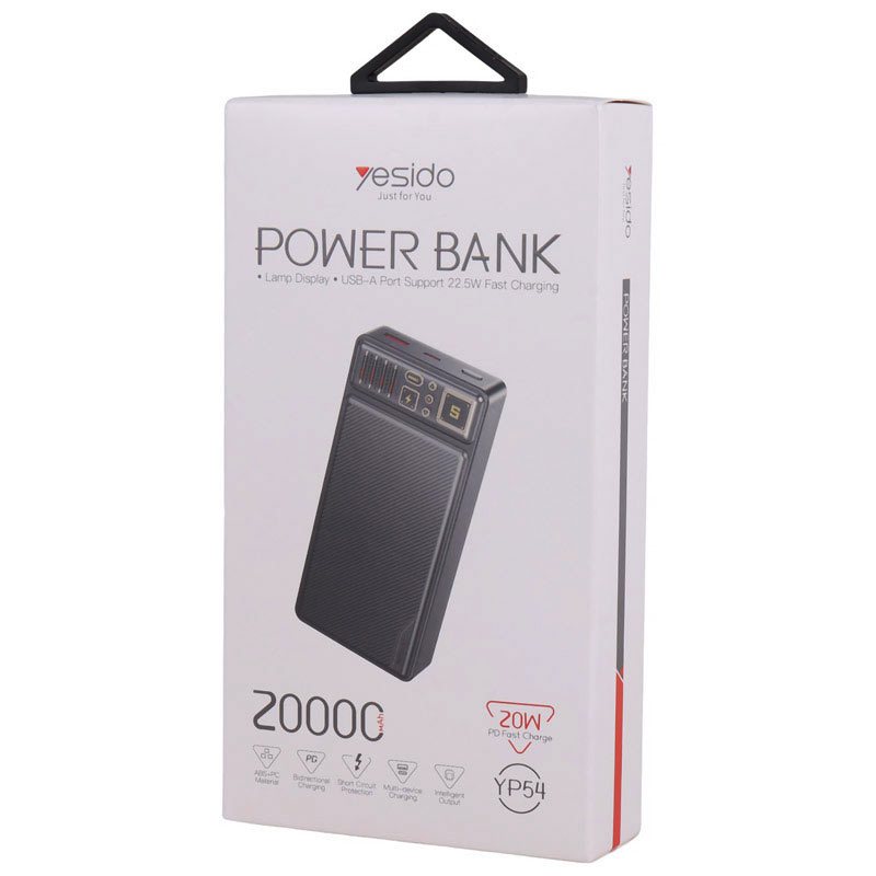 پاور بانک فست شارژ 20000 یسیدو Yesido YP54 PD 22.5W