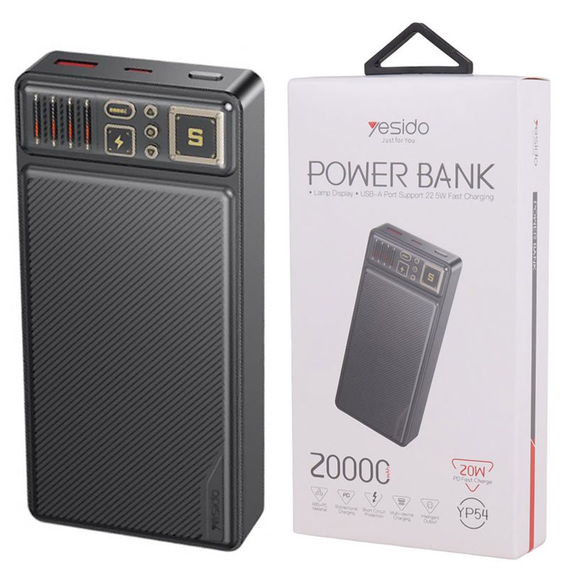 پاور بانک فست شارژ 20000 یسیدو Yesido YP54 PD 22.5W
