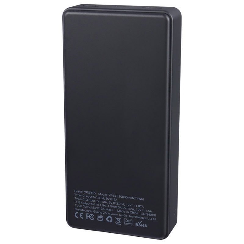پاور بانک فست شارژ 20000 یسیدو Yesido YP54 PD 22.5W