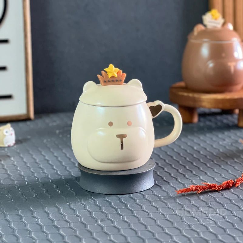 ماگ سرامیکی خرس برنده درب دار کد PS103208
