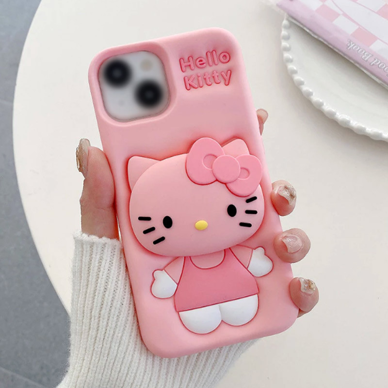 قاب گوشی آیفون Hello Kitty سیلیکونی مناسب 15 پرو مکس