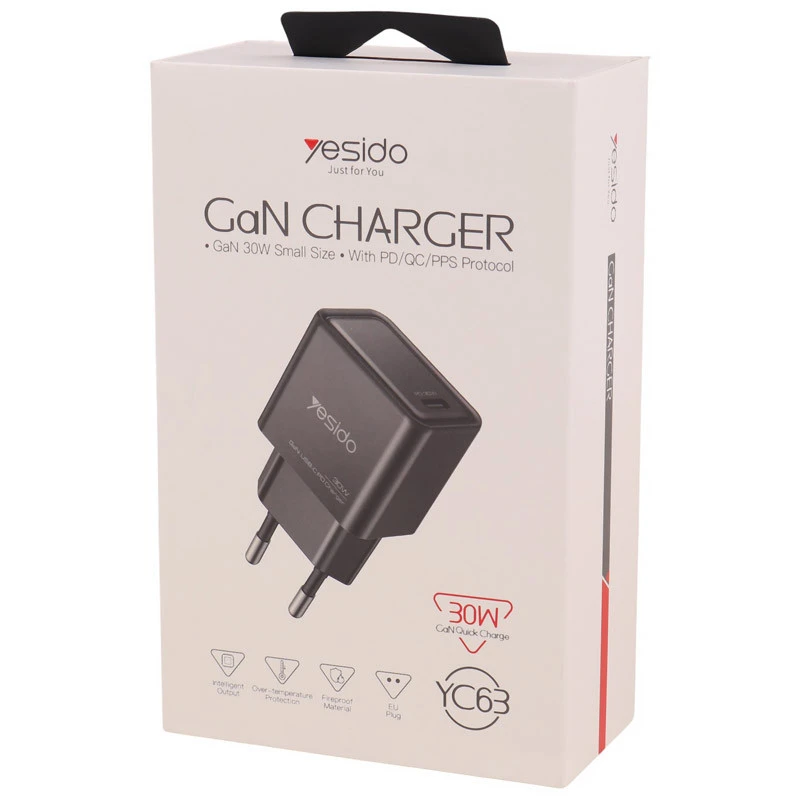 کلگی فست شارژ Yesido YC63 Gan 3A QC PD 30W Type-C