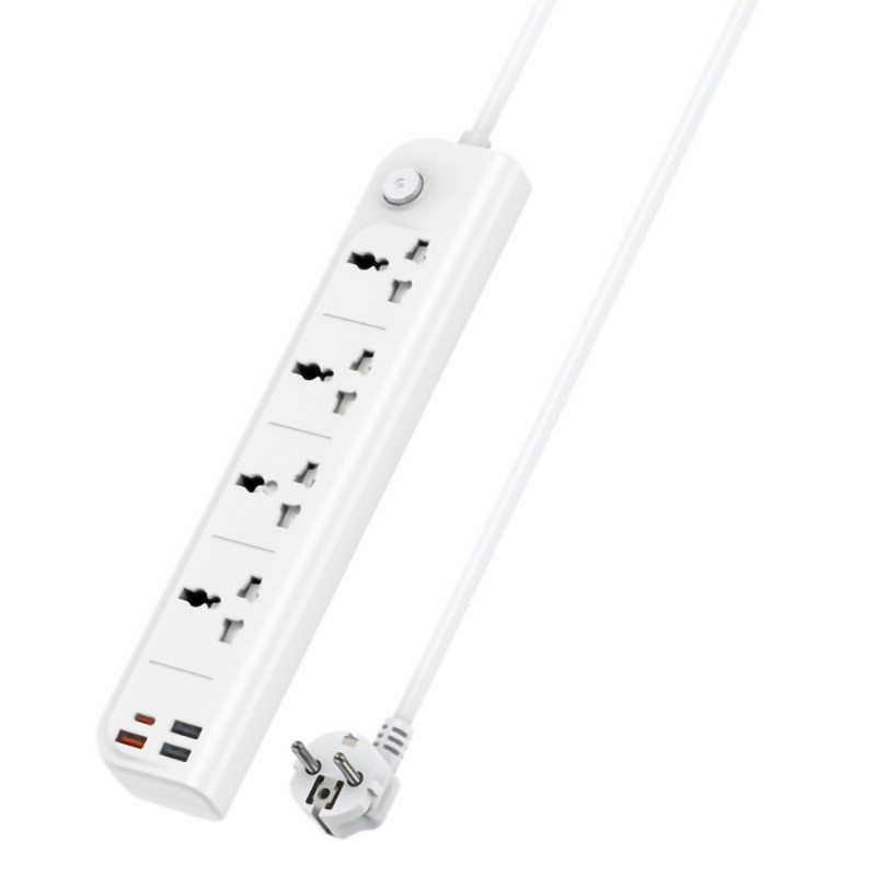 چند راهی 4 خانه برق یسیدو MC18 با کابل 2 متری + شارژر USB و Type-C