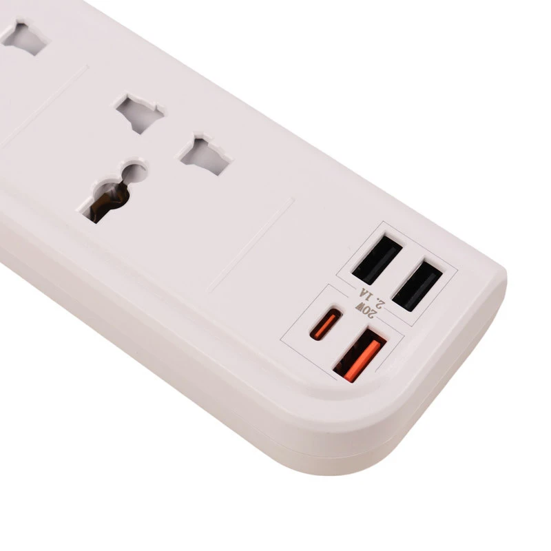 چند راهی 4 خانه برق یسیدو MC18 با کابل 2 متری + شارژر USB و Type-C