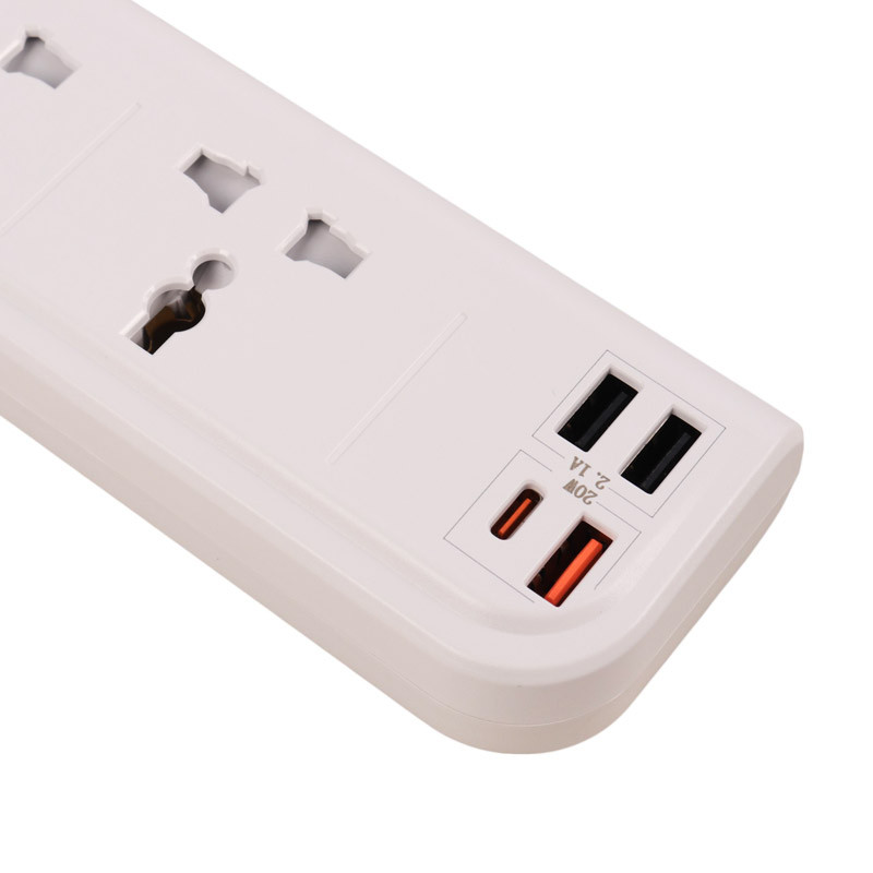 چند راهی 4 خانه برق یسیدو MC18 با کابل 2 متری + شارژر USB و Type-C