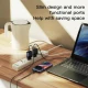 چند راهی 4 خانه برق یسیدو MC18 با کابل 2 متری + شارژر USB و Type-C