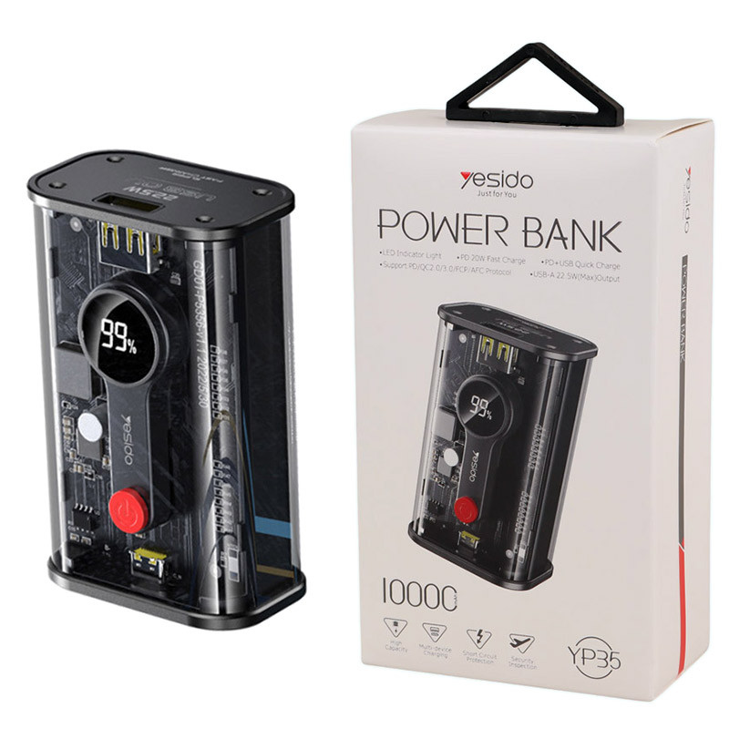 پاور بانک فست شارژ 10000 یسیدو Yesido YP35 QC3.0 PD 22.5W
