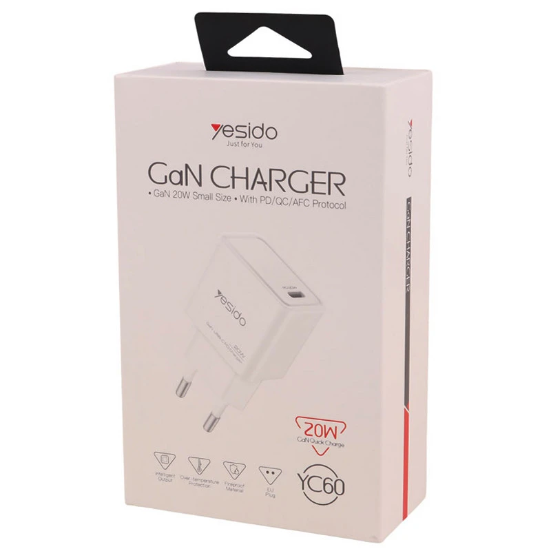 شارژر دیواری 20 وات یسیدو YC60 Gan QC PD 3A