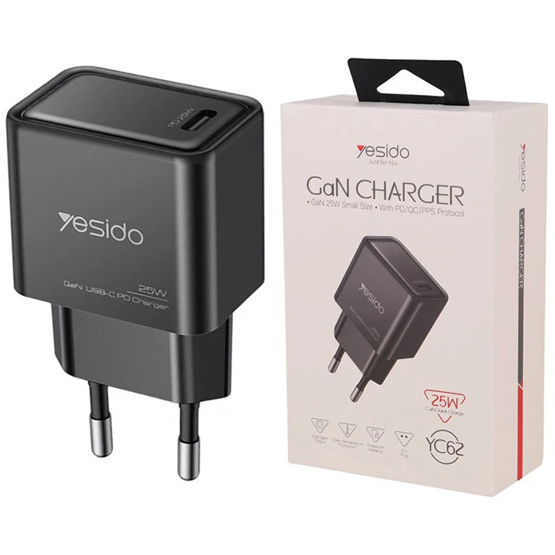 شارژر دیواری 25 وات یسیدو YC62 QC3.0 PD 3A