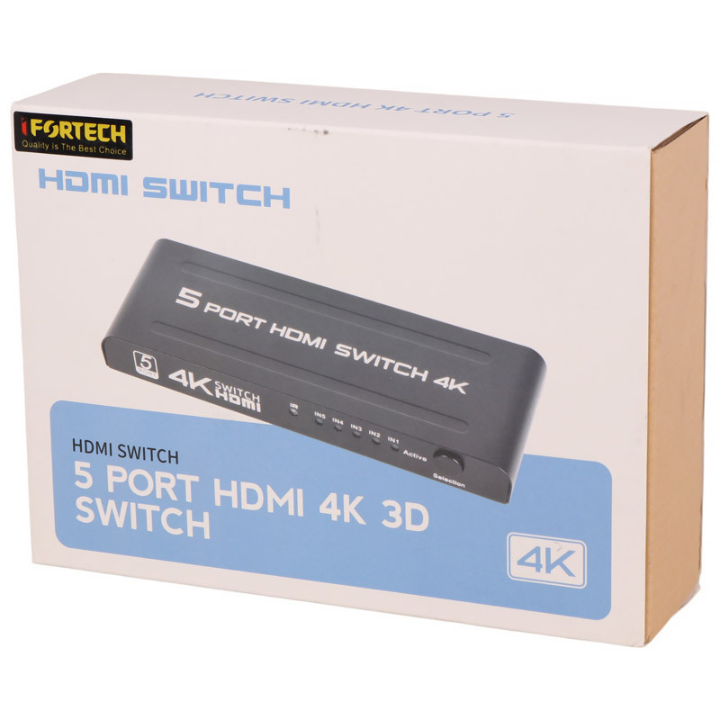 سوییچ 5 پورت HDMI آی فورتک 4K501